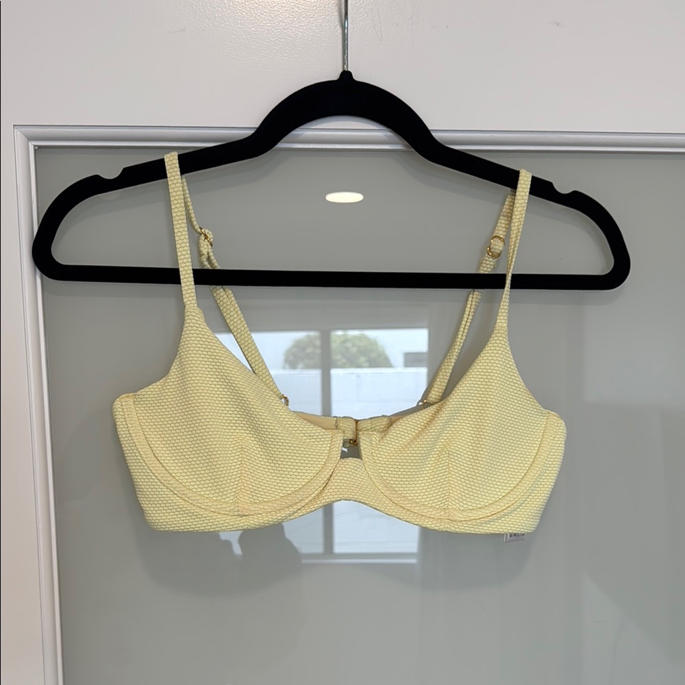 Yellow Textured Bikini Top